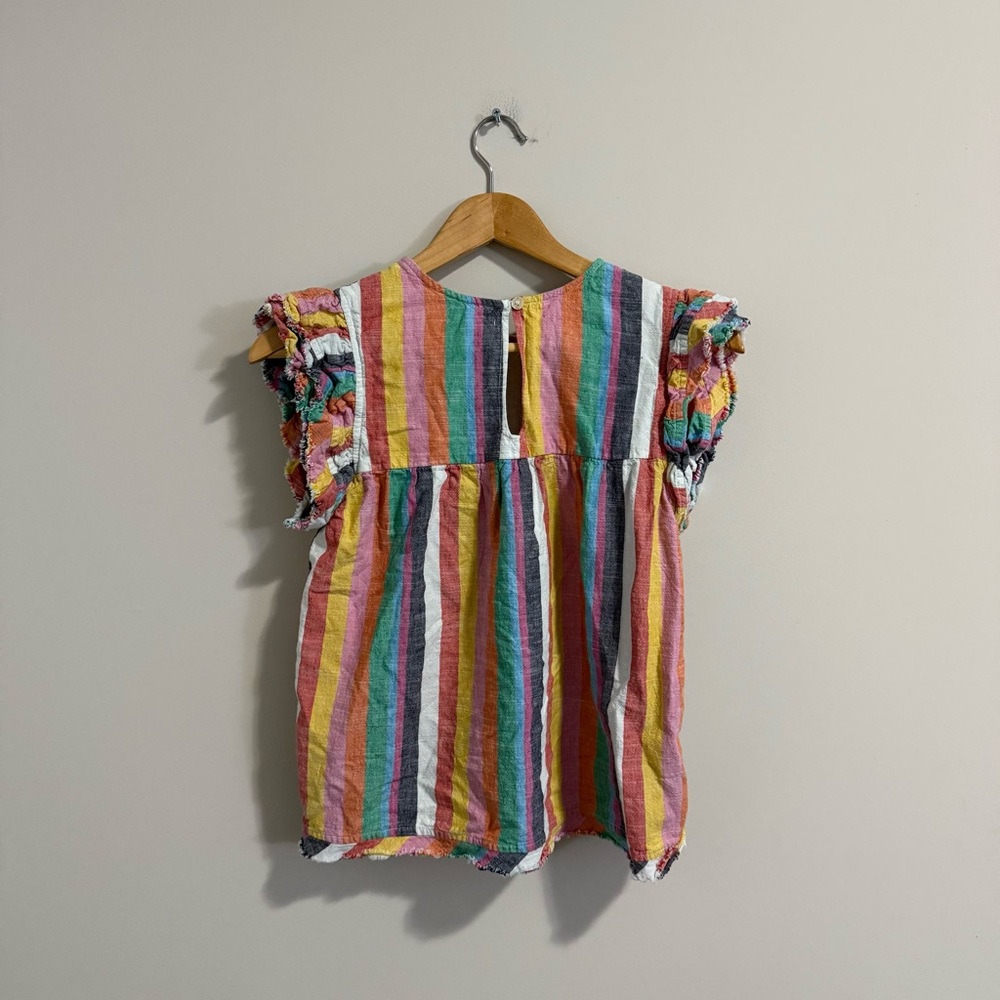 THML Multicolor Striped Ruffle Sleeve Blouse - Picture 8 of 12